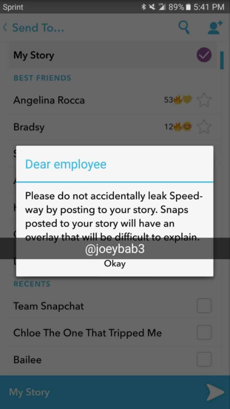 Snapchat memories bug – Warning employees not to post to story