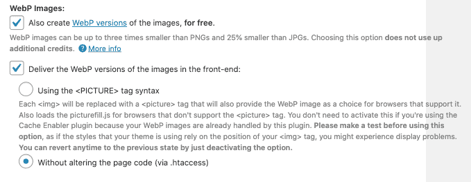 Google PageSpeed Insights “Serve images in next-gen formats” fix for wordpress
