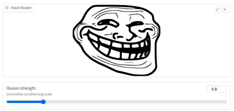The trollface meme used as a mask image.